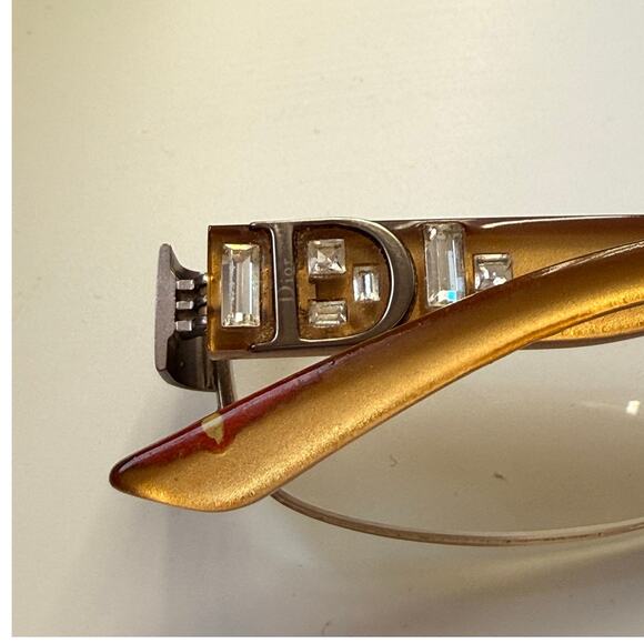 Christian Dior RARE Gold Baguette Jeweled CD3706 NLY 135 Eyeglasses Bella Hadid‎ main image 4